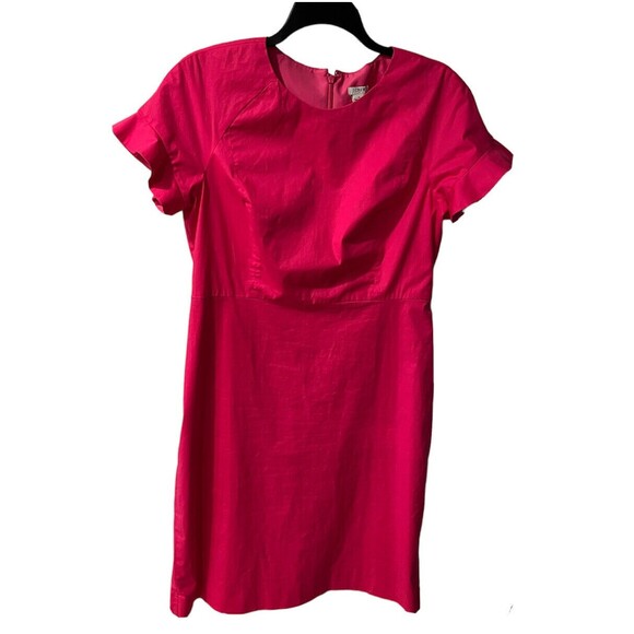 J. Crew Dress Womens sz 14 Sheath Pink Ruffle Fitted Spring Romantic Ethereal - Picture 1 of 8